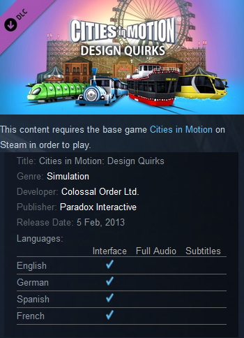 Cities in Motion: Design Quirks Steam - Click Image to Close
